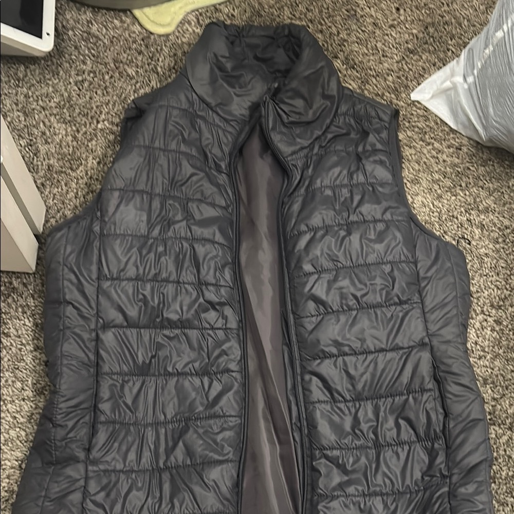 Gray Quilted Puffer Vest